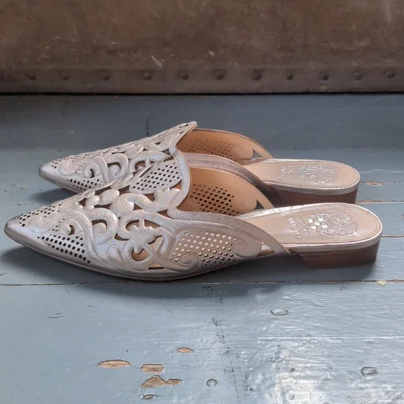 Vince Camuto metallic silver mule slides - Picture 8 of 8